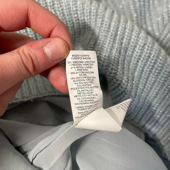 Lucky Brand Mint Green Metallic Knit Lined Pullover Sweater Small Women’s - Picture 12 of 13